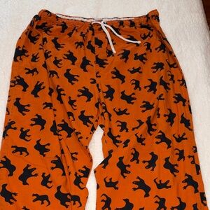 Old Navy Orange Pajama Pants with Black Animal Print